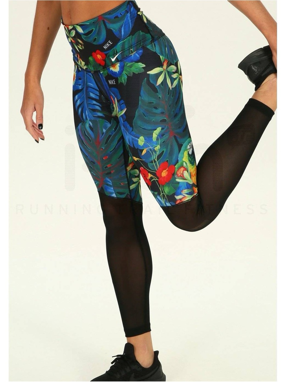 Nike power high rise 7/8 tropical print mesh leggings size M